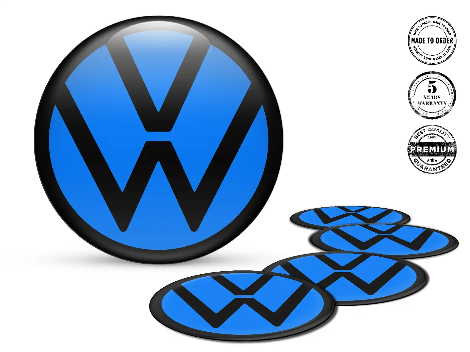 VW Emblema Bombado Edición Insignias de Rueda Elegante